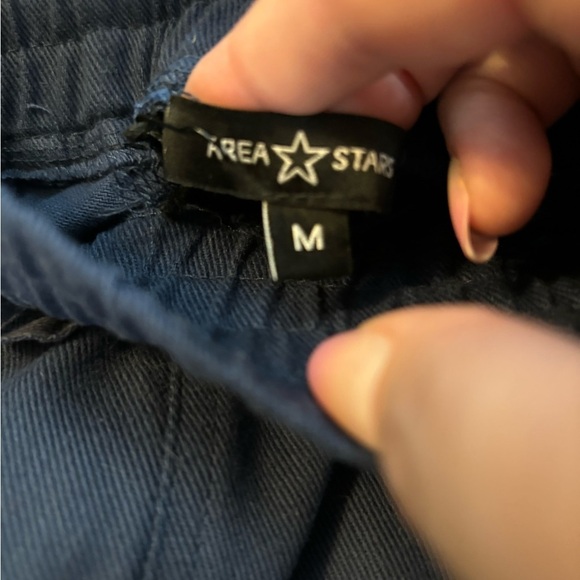 NWT Area Stars Navy Blue Cotton Ali Utility Raw Hem Ankle Pants - Picture 5 of 8